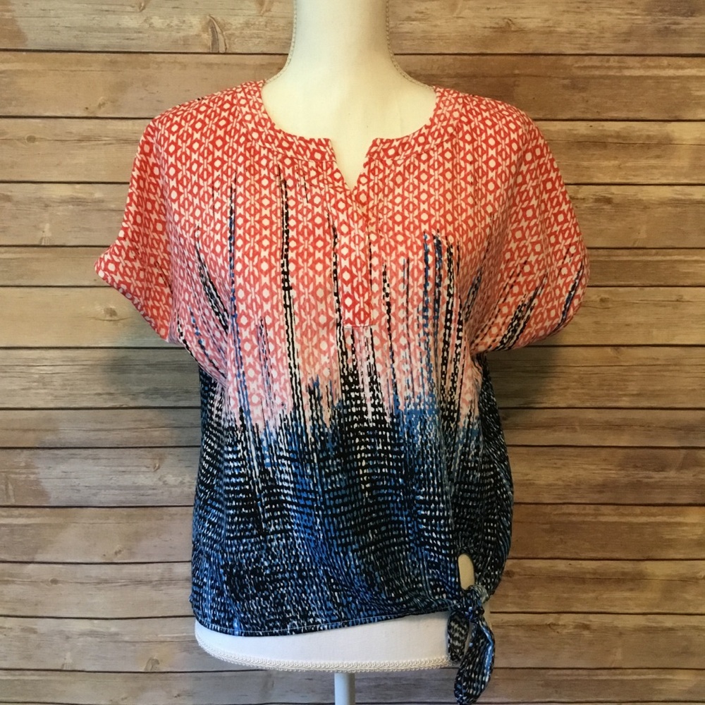 Rafaella Batwing Print Top
